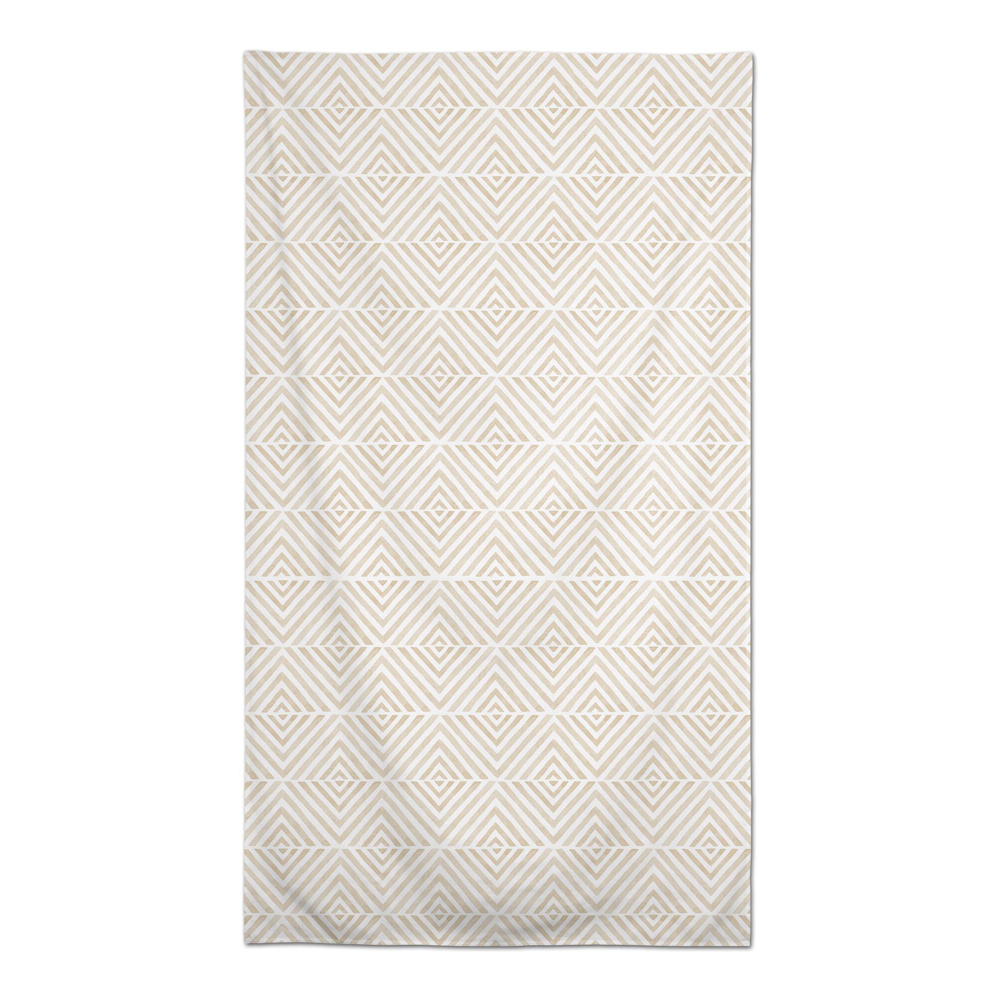8.5ft. Cream Diamond Pattern Tablecloth
